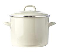 BK Indigo Dutch Heritage German Enamelled Stockpot with Lid with PFAS-Free Ceramic Non-Stick Coating, 24 cm/8.7 Litre, Induction, Dishwasher Safe, Oven Safe, Cream