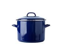 BK Indigo Dutch Heritage German Enamelled Stockpot with Lid with PFAS-Free Ceramic Non-Stick Coating, 24 cm/8.7 Litre, Induction, Dishwasher Safe, Oven Safe, Cobalt Blue
