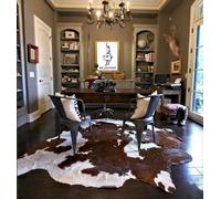 BK.LEATHER NEW 100% NATURAL COWHIDE RUGS BROWN AUSTRALIAN COWS FUR SKINS CARPET AREA S-3XL (Authentic Brown & White, XXXL : 190-180 cm)