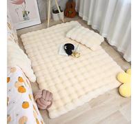 BK&MF 3D Bubble Faux Rabbit Fur Area Rug, Ultra Soft Fluffy Plush High Pile Floor Mat, Soft Shaggy Carpet for Living Room, Bay Window & Sofa,Beige,50x100cm(20x39inch)