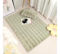 BK&MF 3D Bubble Faux Rabbit Fur Area Rug, Ultra Soft Fluffy Plush High Pile Floor Mat, Soft Shaggy Carpet for Living Room, Bay Window & Sofa,Green,70x120cm(28x47inch)