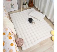 BK&MF 3D Bubble Faux Rabbit Fur Area Rug, Ultra Soft Fluffy Plush High Pile Floor Mat, Soft Shaggy Carpet for Living Room, Bay Window & Sofa,White,70x140cm(28x55inch)