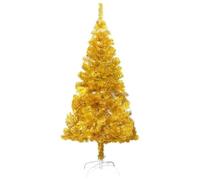BK&MF 6.8Ft Gold Christmas Tree, Premium PVC Artificial Xmas Tree with Dense Branches with Metal Stand Multiple Sizes Easy Assembly for Home Decor,Gold,60cm(2Ft)