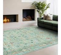 BK&MF Boho Vintage Area Rug, Non-Slip Low-Pile Crystal Velvet Floor Mat, Easy Care American Style Carpet for Living Room Bedroom Sofa,E,140x200cm(55x79inch)