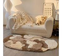 BK&MF Irregular Plush Area Rugs for Living Room, Non-Slip Faux Wool Indoor Floor Carpets, Soft Fluffy Shaggy Tufted Floor Mat for Bedroom Bedside & Balcony,A,70x140cm(28x55inch)