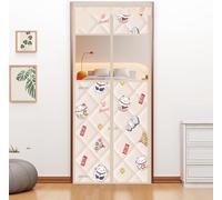 BK&MF Magnetic Thermal Insulated Door Curtain, Storm Door Cover Insulated Heavy Duty No Tools Needed Magnetic Doors Insulation Curtains Cover for Front, Kitchen,A,55x79inch