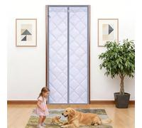 BK&MF Magnetic Thermal Insulated Door Curtain, with Visible Windows Thermal Door Blanket Heavy Duty No Tools Needed Attic Blanket for Front, Kitchen,A,37x83inch