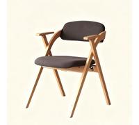 BK&MF Mid-Century Wood Folding Chair with Arms, Indoor Stackable Chairs Dining Chairs Padded Seat Comfort for Home Dining Room Kitchen,E,51x61x75cm(20x24x30inch)