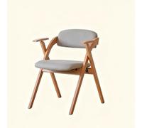 BK&MF Mid-Century Wood Folding Chair with Arms, Indoor Stackable Chairs Dining Chairs Padded Seat Comfort for Home Dining Room Kitchen,C,51x61x75cm(20x24x30inch)
