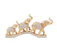 BK&MF Modern Creative Golden Elephant Sculpture, Resin Figurines with Crystal Accents,Decor Ornaments for Good Luck,Home & Office Desk,A,Small