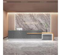 BK&MF Modern Reception Desk,Large Wooden Commercial Receptionists Desk with Counter with Lockable Drawer White Retail Counter for Salon Lobby,H,71x24x39inch