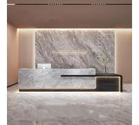 BK&MF Modern Reception Desk,Large Wooden Commercial Receptionists Desk with Counter with Lockable Drawer White Retail Counter for Salon Lobby,E,87x24x39inch