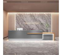 BK&MF Modern Reception Desk,Large Wooden Commercial Receptionists Desk with Counter with Lockable Drawer White Retail Counter for Salon Lobby,G,87x24x39inch