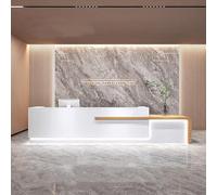 BK&MF Modern Reception Desk,Large Wooden Commercial Receptionists Desk with Counter with Lockable Drawer White Retail Counter for Salon Lobby,B,71x24x39inch