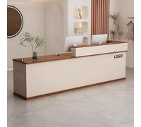 BK&MF Modern Reception Desk with Counter,L-Shaped Front Counter Table with Storage Open Shelves Retail Counter Cable Grommet for Salon Lobby,A,Right Cabinet 59x24x39inch