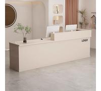 BK&MF Modern Reception Desk with Counter,L-Shaped Front Counter Table with Storage Open Shelves Retail Counter Cable Grommet for Salon Lobby,C,Right Cabinet 39x24x39inch
