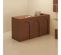 BK&MF Modern Reception Desk with Storage,Small Front Desk Reception Room Table with Cable Grommet Lockable Drawer for Checkout, Lobby,D,Left Cabinet 35x20x39inch