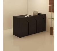 BK&MF Modern Reception Desk with Storage,Small Front Desk Reception Room Table with Cable Grommet Lockable Drawer for Checkout, Lobby,B,Left Cabinet 39x20x39inch