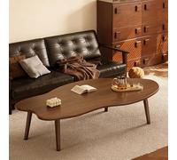 BK&MF Modern Wood Coffee Table,Cloud-Shaped Design Sofa Side End Table with 2-Tier Storage Open Design Center Table for Living Room Bedroom,A,80x40x40cm(31x16x16inch)