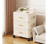 BK&MF Rolling Storage Cart with Wheels and Drawer, Multi-Layer Cabinet 3-in-1 Mobile Organizer for Snacks, Books, Kitchen, Bedroom,White,3 Tier