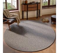 BK&MF Round Faux Sisal Hand-Woven Area Rugs,Thickened Non-Slip and Machine Carpet Large Front Door Mats for Living Room, Sofa, Bedside,Gray,180cm(71in)