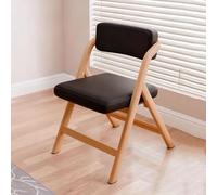 BK&MF Wooden Folding Chairs with Back,Stackable Dining Chairs, Faux Leather & Solid Wood Legs, Comfortable Padded Seat for Kitchen, Office, Living Room,A,50x58x80cm(20x23x31inch)