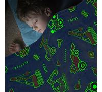 BKABRYHJJ Glow in The Dark Blanket for Kids Fuzzy Cozy Warm Soft Fleece Glowing Tractor Blankets for Bed Sofa Couch Unique Gifts Construction Truck Throw Blanket for Boys Teens 50"×60"