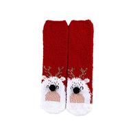 Bkazwe Christmas Slipper Socks Womens Socks Slipper Cosy Bed Soft Warm Winter Cabin Present Stocking Fillers Ladies Fuzzy Socks Thermal Non Slip Grip Socks Soft Home Sleep Socks (F, One Size)