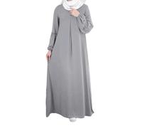 Bkazwe Prayer Dress for Women Abaya Dress Maxi Abaya Loose Kaftan Full Length Casual Dress Home/Work/Ramadan/Travel/Hajj/Umrah/Mosque/Madrassa/Muslim Grey