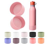 BKBY 2pcs Silicone Boot Compatible with Owala FreeSip Twist 24oz, Anti-Slip & Anti-Scratches Protective Sleeve Bottom Cover for Owalaa FreeSip Twist Water Bottle (Sugar High)