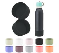 BKBY 2pcs Silicone Boot Compatible with Owala FreeSip Twist 24oz, Anti-Slip & Anti-Scratches Protective Sleeve Bottom Cover for Owalaa FreeSip Twist Water Bottle (Foggy Tide)