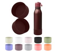 BKBY 2pcs Silicone Boot Compatible with Owala FreeSip Twist 24oz, Anti-Slip & Anti-Scratches Protective Sleeve Bottom Cover for Owalaa FreeSip Twist Water Bottle (Black Cherry)