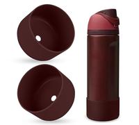 BKBY 2PCS Silicone Water Bottle Boot, Compatible with Owala 24oz 32oz 40oz, Protective Anti-Scratch & Anti-Dent No Noise Sleeve Cover for FreeSip/Twist/Flip Water Bottles (Black Cherry, 24oz)