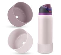 BKBY 2PCS Silicone Water Bottle Boot, Compatible with Owala 24oz 32oz 40oz, Protective Anti-Scratch & Anti-Dent No Noise Sleeve Cover for FreeSip/Twist/Flip Water Bottles (Dreamy Filed+Mauve, 32oz)