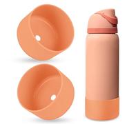 BKBY 2PCS Silicone Water Bottle Boot, Compatible with Owala 24oz 32oz 40oz, Protective Anti-Scratch & Anti-Dent No Noise Sleeve Cover for FreeSip/Twist/Flip Water Bottles (Peach of Mind, 32oz)