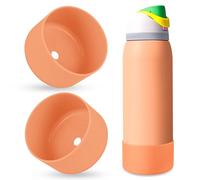 BKBY 2PCS Silicone Water Bottle Boot, Compatible with Owala 24oz 32oz 40oz, Protective Anti-Scratch & Anti-Dent No Noise Sleeve Cover for FreeSip/Twist/Flip Water Bottles (Peach of Mind, 40oz)