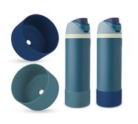 BKBY 2PCS Silicone Water Bottle Boot, Compatible with Owala 24oz 32oz 40oz, Protective Anti-Scratch & Anti-Dent No Noise Sleeve Cover for FreeSip/Twist/Flip Water Bottles (Demin+ Cobalt, 24oz)