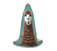 BKDODKS Alpaca Llama Print Halloween Hooded Cape Unisex Cloaks For Cosplay, Gothic, Renaissance And More