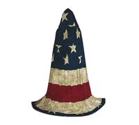 BKDODKS American Flag Print Halloween Hooded Cape Unisex Cloaks For Cosplay, Gothic, Renaissance And More