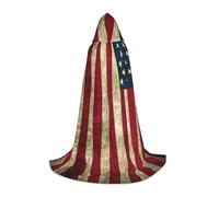 BKDODKS American Flag Print Halloween Hooded Cape Unisex Cloaks For Cosplay, Gothic, Renaissance And More