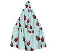 BKDODKS Art Ladybug Tracks Print Versatile Hooded Cloak Halloween Cloak Total Cosplay Parties Festivals Hooded Cloak