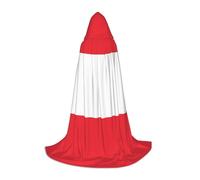 BKDODKS Austrian Flag Print Halloween Hooded Cape Unisex Cloaks For Cosplay, Gothic, Renaissance And More