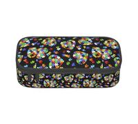 BKDODKS Autism Awareness Puzzle Pieces Heart Print Multifunctional Pencil Case Stationery Storage Bag Supplies Favorite Adults