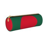 BKDODKS Bangladesh Flag Print Leather Pencil Case for Adults Unisex Zipper Lightweight, White, Taglia Unica