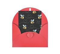 BKDODKS Bee Flying Print Festive Greeting Card Set 4 x 6 mas Birthday Sympathy Blank Note Cards All Occasions