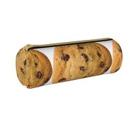 BKDODKS Chocolate Cookie Print Adults Leather Pencil Case Pouch Men Women Pencil Pouch with Zipper Lightweight