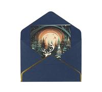 BKDODKS Christmas Deer Printing Blank Note Cards with Envelopes Pearl Paper Greeting Cards All Occasions 4.5 x 6