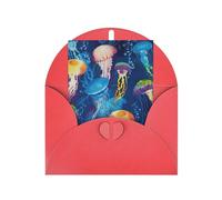 BKDODKS - Colorful Jellyfish Print Festive Greeting Card Set, 4 x 6 Plus, Blank Greeting Cards, for All Occasions