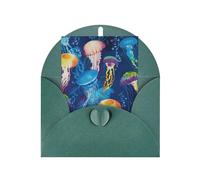 BKDODKS - Colorful Jellyfish Print Festive Greeting Card Set, 4 x 6 Plus, Blank Greeting Cards, for All Occasions