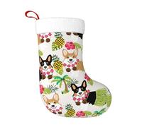BKDODKS Corgi Summer Tropical Hawaiian Stocking Pineapple Print Adorable Christmas Gifts for Christmas Party Holiday Season